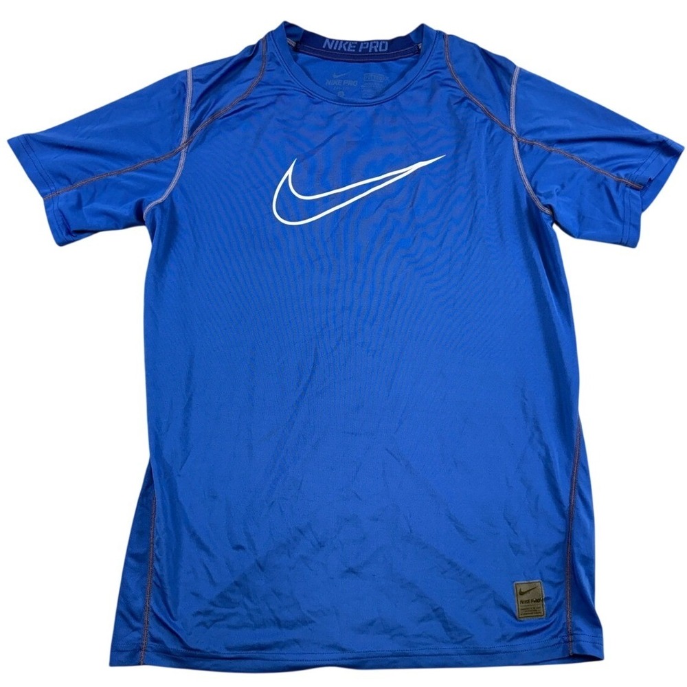 Nike Pro Dri-FIT Mens Royal Blue Short Sleeve Fitted Training Shirt XL